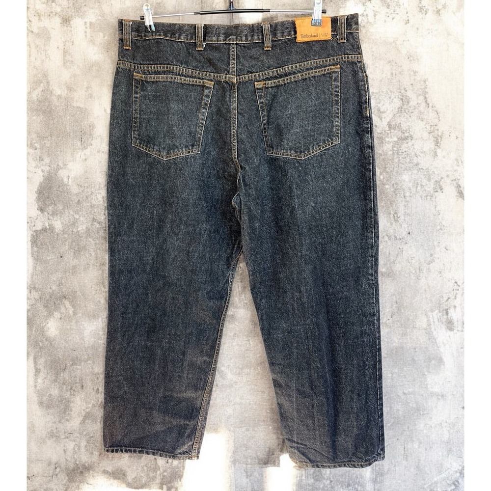 VTG Timberland Jeans Men 42x30 Black Denim Baggy Wide Leg Skate Grunge Y2K 2003